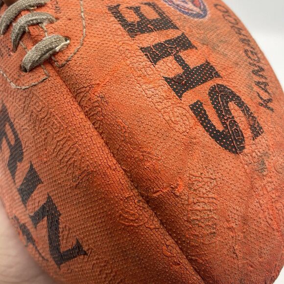 Vintage SHERRIN AFL Genuine Australian Leather Football Kangaroo Brand Size 4 - Picture 12 of 16